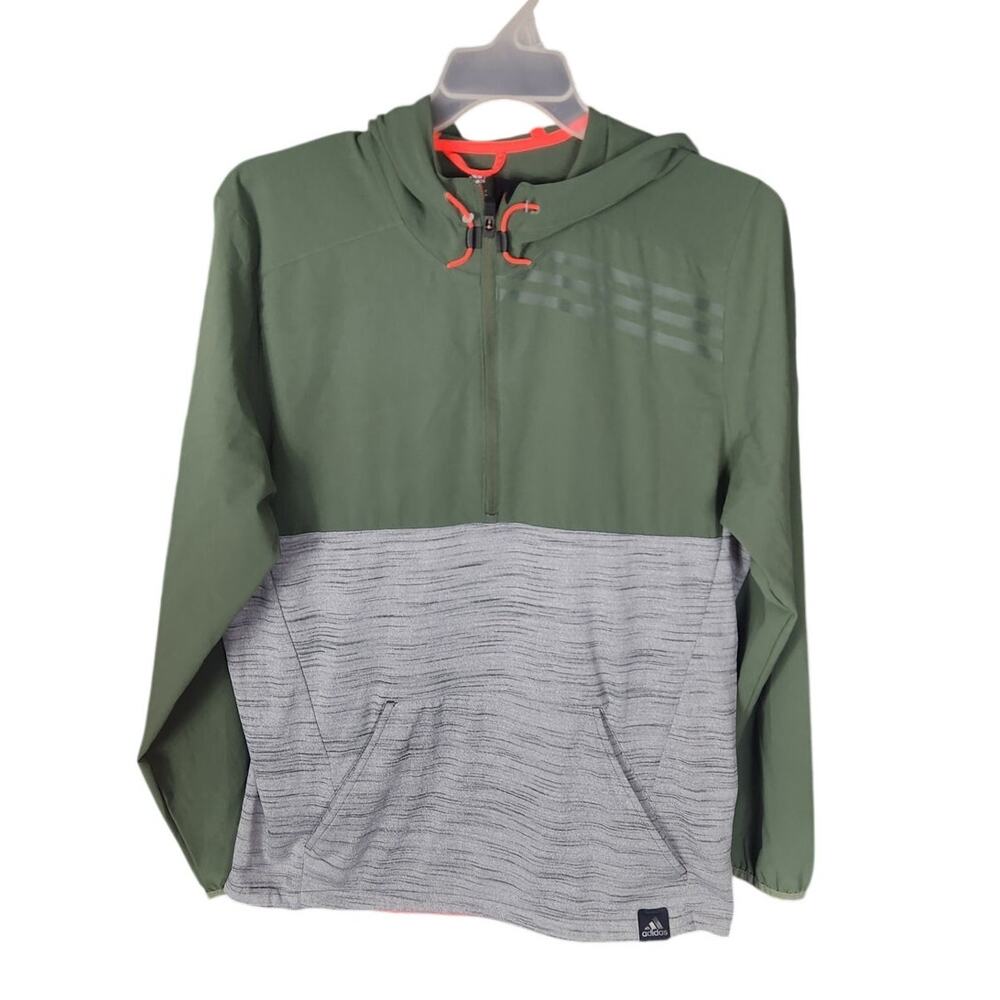 Adidas hooded lightweight half zip men's medium